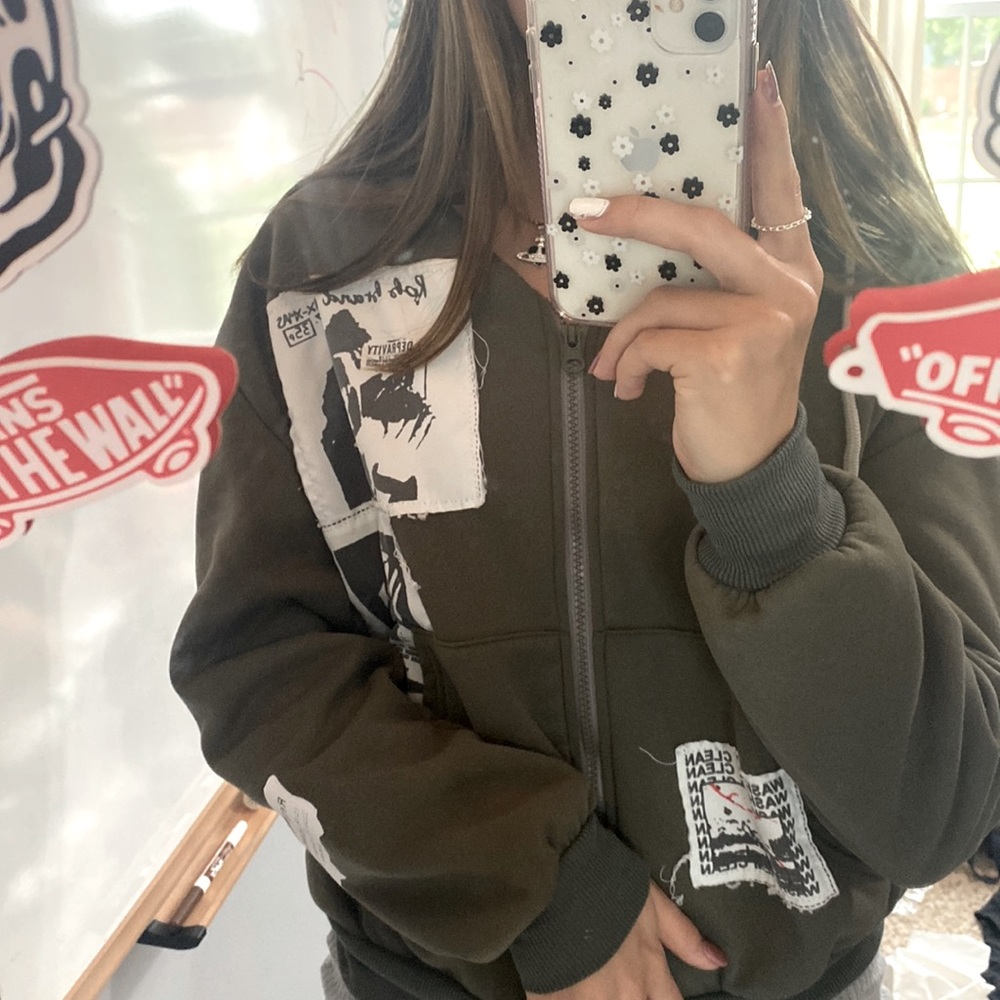 grayish green jacket